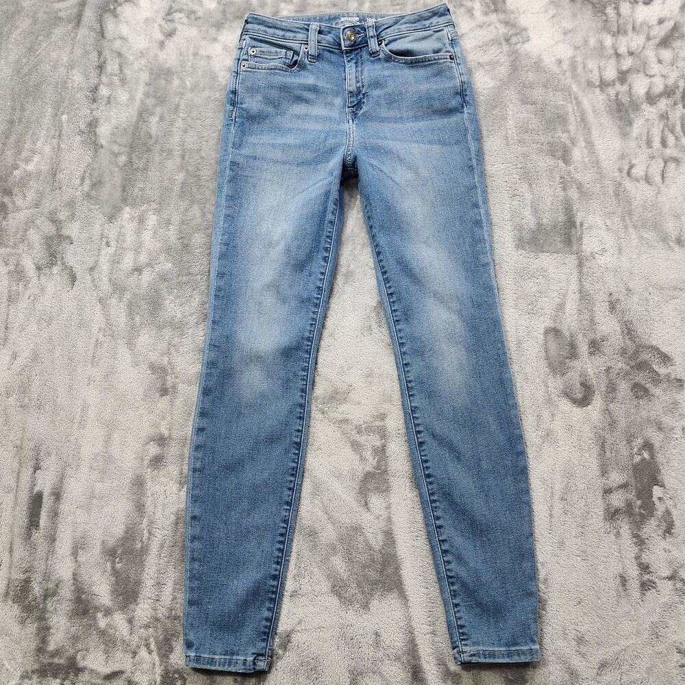 Amazon Essentials Jeans Womens 0 Blue High-Rise Curvy Skinny Leg Stretch Denim